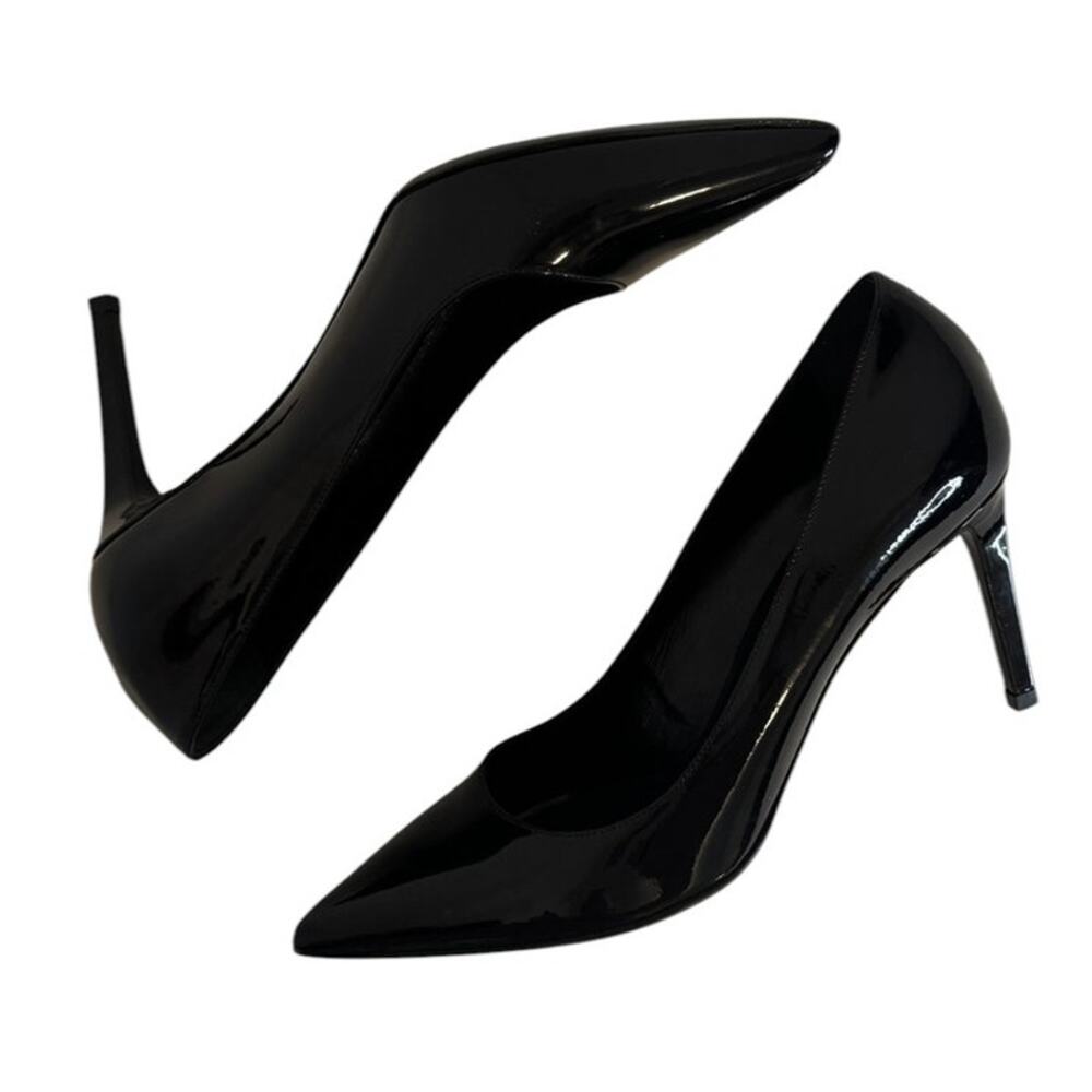 Saint Laurent Black Patent Leather Pointed Toe Heels Size 40 - Picture 7 of 12